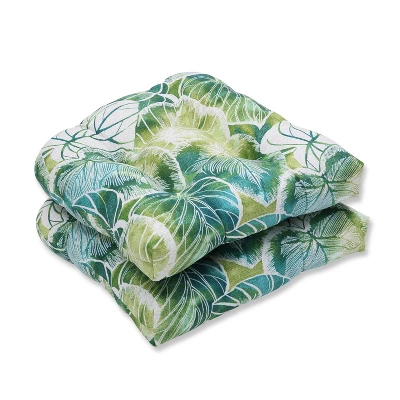 Key Cove Floral 2pc Outdoor Seat Cushion Set Green - Pillow Perfect 6 Key Cove Floral 2pc Outdoor Seat Cushion Set Green - Pillow Perfect - Image 4