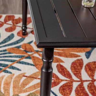 Outdoor Steel Rectangle Dining Table With 1.77" Umbrella Hole - Captiva Designs 7 Outdoor Steel Rectangle Dining Table With 1.77" Umbrella Hole - Captiva Designs - Image 5