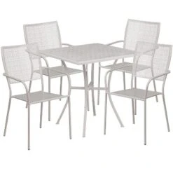 Flash Furniture Oia Commercial Grade 28" Square Indoor-Outdoor Steel Patio Table Set With 4 Square Back Chairs 13 Flash Furniture Oia Commercial Grade 28" Square Indoor-Outdoor Steel Patio Table Set With 4 Square Back Chairs -Sunnydaze Decor Store GUEST 35f538b4 3dd1 4043 8c3c 2aeed88e0986
