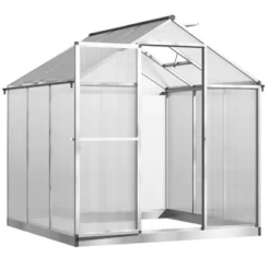 Outsunny Walk-In Polycarbonate Greenhouse With Roof Vent For Ventilation & Rain Gutter, Hobby Greenhouse For Winter 13 Outsunny Walk-In Polycarbonate Greenhouse With Roof Vent For Ventilation & Rain Gutter, Hobby Greenhouse For Winter -Sunnydaze Decor Store GUEST 361c5741 b56e 4af1 921a 9510c5b06da6