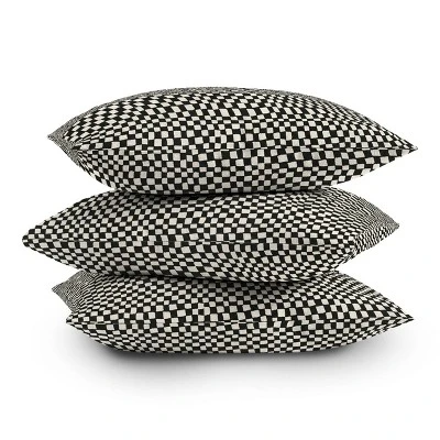 Iveta Abolina Lazy Checker Outdoor Throw Pillow Coal Black - Deny Designs 4 Iveta Abolina Lazy Checker Outdoor Throw Pillow Coal Black - Deny Designs - Image 2
