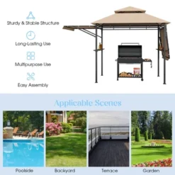 Tangkula 13.5'x 4'Patio BBQ Grill Gazebo Side Awnings Shelves 2-Tier Canopy Outdoor 14 Tangkula 13.5'x 4'Patio BBQ Grill Gazebo Side Awnings Shelves 2-Tier Canopy Outdoor -Sunnydaze Decor Store GUEST 3666a4fb 56c1 40c5 8db1 d9ffa9d1c25c