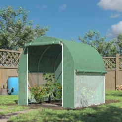 Outsunny 6' X 6' X 6' Tunnel Greenhouse Outdoor Walk-In Hot House With Roll-up Plastic Cover And Zippered Door, Steel Frame, Green 8 Outsunny 6' X 6' X 6' Tunnel Greenhouse Outdoor Walk-In Hot House With Roll-up Plastic Cover And Zippered Door, Steel Frame, Green -Sunnydaze Decor Store GUEST 367a7bee 73ad 460b a68c 9c8b6310b989