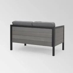 Jax 2pc Faux Wood Loveseat Set - Gray - Christopher Knight Home -Sunnydaze Decor Store GUEST 370542e4 818c 4505 9361 68cc52e9de90