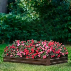 LuxenHome Brown Metal Rectangular 6x3ft Garden Bed -Sunnydaze Decor Store GUEST 3715d60a a4c2 4c6c 9d77 604154618492