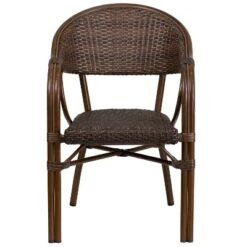 Merrick Lane Wicker Rattan Patio Chair With Curved Back And Aluminum Bamboo Frame -Sunnydaze Decor Store GUEST 3744b8cb 232e 433b b02c f1c7ad0ecc31