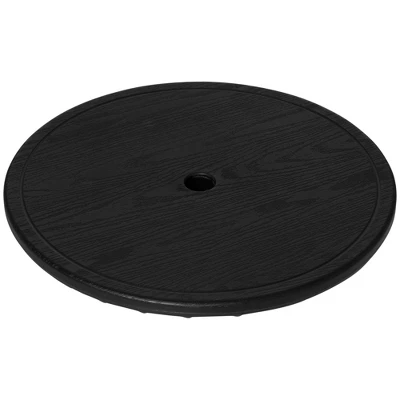 Outsunny 20" Umbrella Table Tray Portable Round Table Top For Beach, Patio, Garden, Swimming Pool, Deck, Black 5 Outsunny 20" Umbrella Table Tray Portable Round Table Top For Beach, Patio, Garden, Swimming Pool, Deck, Black - Image 3