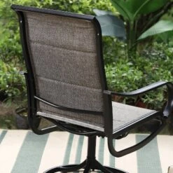 Patio Set With Steel Table With 1.57" Umbrella Hole & Steel Swivel Sling Arm Chairs - Captiva Designs -Sunnydaze Decor Store GUEST 388be3b6 eb02 4c49 80f0 e89c8cdd8e9e