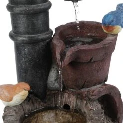 LuxenHome Resin Farmhouse Barrel And Water Pump Outdoor Fountain -Sunnydaze Decor Store GUEST 38ce4102 35ca 45e3 a4fa 720b726b6f27