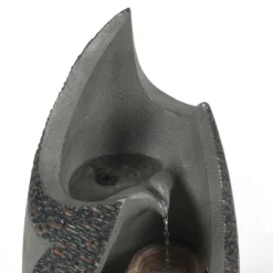 LuxenHome Stone-Gray Cement Modern Tiered Outdoor Garden Fountain With Lights -Sunnydaze Decor Store GUEST 393627f1 e867 410e a27a bf7922fa9818