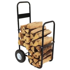 Sunnydaze Decor Sunnydaze Indoor/Outdoor Steel Rolling Firewood Log Cart Carrier With Wheels - 1/8 Face Cord - Black -Sunnydaze Decor Store GUEST 3969eaf5 7b35 4029 91c5 3338e10e020f