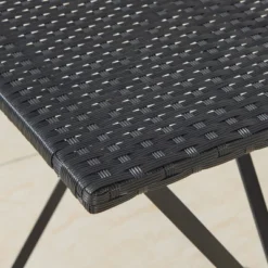 Folding Patio Bistro Set ? 3-Piece Rattan And Steel Caf� Table And Chairs For Porch Deck Garden Or Balcony Furniture By Lavish Home (Black) -Sunnydaze Decor Store GUEST 397ea968 5fec 4ef3 9022 4d1714de8f0e