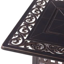 5pc Set With 48" Rectangle Outdoor Aluminum Fire Table & Four Swivel Rocking Chairs & Wind Blocker - Oakland Living -Sunnydaze Decor Store GUEST 39e1ebb5 3245 4a55 9c13 ecbd9bf6f7fb 1