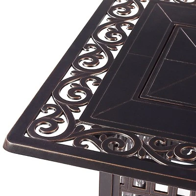 5pc Outdoor Dining Set With 48" Rectangle Fire Table & Deep Seating Swivel Rocking Chairs, Wind Blocker Lid & Covers - Oakland Living 10 5pc Outdoor Dining Set With 48" Rectangle Fire Table & Deep Seating Swivel Rocking Chairs, Wind Blocker Lid & Covers - Oakland Living - Image 8