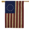 Betsy Ross Burlap House Flag Hearts 28" X 40" Briarwood Lane 2 Betsy Ross Burlap House Flag Hearts 28" X 40" Briarwood Lane -Sunnydaze Decor Store GUEST 3a58f66c bf1b 4f4b 9283 683a9264ca53
