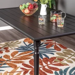 Outdoor Steel Rectangle Dining Table With 1.77" Umbrella Hole - Captiva Designs 16 Outdoor Steel Rectangle Dining Table With 1.77" Umbrella Hole - Captiva Designs -Sunnydaze Decor Store GUEST 3a6003d7 ef4d 48cf 962e 7cabb6bfbf9b