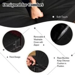 Costway 9PCS Patio Rattan Furniture Set Fire Pit Space-saving W/ Cushion Cover -Sunnydaze Decor Store GUEST 3a7a637f f68e 46f9 bd25 fa834a3d890f