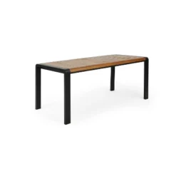 Holt Rectangular Outdoor Acacia Wood Dining Table Teak/Black - Christopher Knight Home -Sunnydaze Decor Store GUEST 3af6127f 4f3a 4725 aa06 04d6aa894042