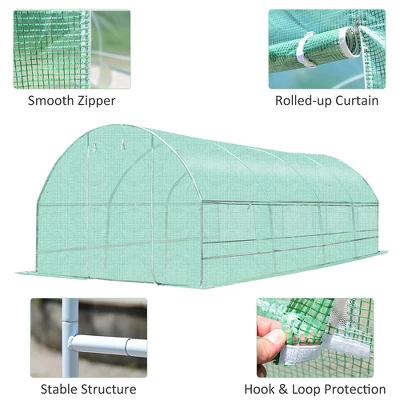 Costway 10'X6.5'X20' Walk-in Greenhouse Backyard Grow Tents Steel Frame 8 Windows 9 Costway 10'X6.5'X20' Walk-in Greenhouse Backyard Grow Tents Steel Frame 8 Windows - Image 7