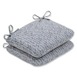 Outdoor/Indoor Herringbone Rounded Corners Seat Cushion Set Of 2 - Pillow Perfect -Sunnydaze Decor Store GUEST 3b1621e2 0b78 4e6c bbb2 4ddad85c221c