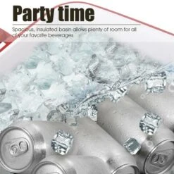 Costway 80-quart Cooler Beer Cart Outdoor Entertaining Rolling Party Steel Bar Bistro -Sunnydaze Decor Store GUEST 3b30748b fc56 41d0 ad68 c3b9e7eb68c4