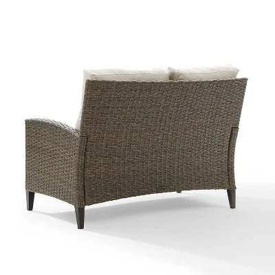 Rockport Outdoor Wicker High Back Loveseat - Crosley 5 Rockport Outdoor Wicker High Back Loveseat - Crosley - Image 3