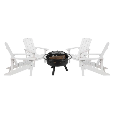 Emma And Oliver Five Piece Hartford Camping Set With Two Faux Wood Adirondack Chairs And Star And Moon Fire Pit With Mesh Cover 13 Emma And Oliver Five Piece Hartford Camping Set With Two Faux Wood Adirondack Chairs And Star And Moon Fire Pit With Mesh Cover - Image 11