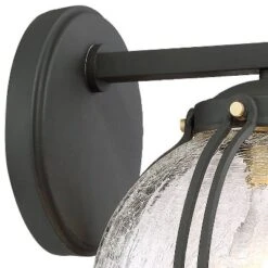Minka Lavery Rond 8 3/4" High Black And Honey Gold Outdoor Wall Light