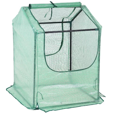 Sunnydaze Decor Sunnydaze Mini Greenhouse With 2 Zippered Side Doors - Green 12 Sunnydaze Decor Sunnydaze Mini Greenhouse With 2 Zippered Side Doors - Green - Image 10