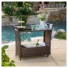 Bahama Wicker Bar Cart - Brown - Christopher Knight Home -Sunnydaze Decor Store GUEST 3c25fc45 e336 4e5e b02e bae53ab5a3f8
