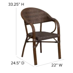 Merrick Lane Wicker Rattan Patio Chair With Curved Back And Aluminum Bamboo Frame -Sunnydaze Decor Store GUEST 3c4a7654 1e29 46f9 8947 e17438799839
