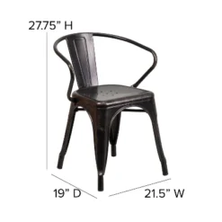 Flash Furniture Commercial Grade Metal Indoor-Outdoor Chair With Arms 21 Flash Furniture Commercial Grade Metal Indoor-Outdoor Chair With Arms -Sunnydaze Decor Store GUEST 3c52e949 077d 4131 9511 2eb4c9244779