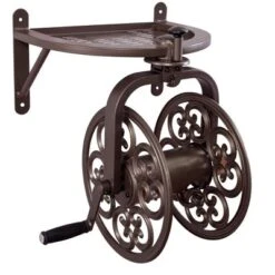 Liberty Garden Navigator Wall-Mounted 360 Degree Rotating Garden Hose Reel, Bronze, Holds 125-Feet Of 5/8 Inch Hose (2 Pack)