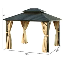 Aoodor Hardtop Gazebo Outdoor Tent Shelter Canopy 10' X 12' With Netting -Sunnydaze Decor Store GUEST 3c646160 e52f 4389 a2ca 3e23680c5a40