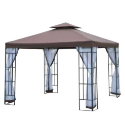Outsunny 10'x10' Outdoor Gazebo, Double Tiered Canopy Tent With Mosquito Netting, And Steel Frame For Patio, Backyards And Parties, Coffee -Sunnydaze Decor Store GUEST 3c75c45b 29ad 494d 9c3b 2796b77aced0