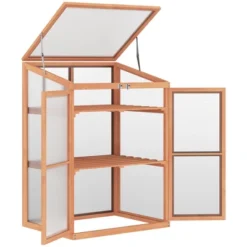 Outsunny Wooden Cold Frame Small Mini Planter Box For Outdoor And Indoor, Natural, 30" L X 24" W X 44" H -Sunnydaze Decor Store GUEST 3ca575fb 6cd9 470e 9549 9ce059e03376