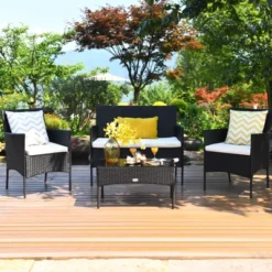 Costway 4PCS Rattan Patio Furniture Set Cushioned Sofa Chair Coffee Table 31 Costway 4PCS Rattan Patio Furniture Set Cushioned Sofa Chair Coffee Table -Sunnydaze Decor Store GUEST 3cad02bd 5701 4213 8f78 9c8d2c4b4ded