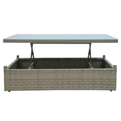 5pc Outdoor Wicker Conversations Set With Adjustable Sofa, Ottomans & Accent Table - Gray - GODEER 16 5pc Outdoor Wicker Conversations Set With Adjustable Sofa, Ottomans & Accent Table - Gray - GODEER -Sunnydaze Decor Store GUEST 3d91dc58 7ede 432b af05 931ce6d8b50a