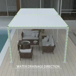 Aoodor Aluminum Pergola Rainproof Gazebo Patio Sun Shade Shelter With Adjustable Roof-White -Sunnydaze Decor Store GUEST 3dbd24d9 1ed8 44d3 91c8 033a91456bed