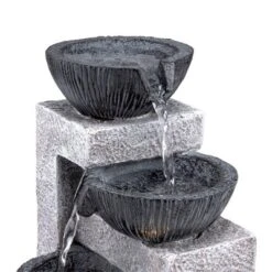 14" Cascading Bowl Tabletop Fountain With LED Lights Gray - Alpine Corporation 12 14" Cascading Bowl Tabletop Fountain With LED Lights Gray - Alpine Corporation -Sunnydaze Decor Store GUEST 3dbea992 f800 4b61 8aca bedbe29059b3