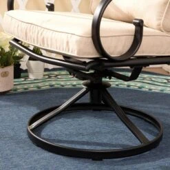 5pc Outdoor Dining Set With Swivel Chairs With Seat & Back Cushions & Square Metal Table With Umbrella Hole - Captiva Designs -Sunnydaze Decor Store GUEST 3dcc53e0 5217 4bec 8718 2f1db9b9f0c3 1