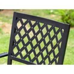 7pc Outdoor Rectangular Table & 6 Chairs With Grid Design - Black - Captiva Designs 18 7pc Outdoor Rectangular Table & 6 Chairs With Grid Design - Black - Captiva Designs -Sunnydaze Decor Store GUEST 3dd4c855 106f 41d5 9ba9 aef614e8d3ef