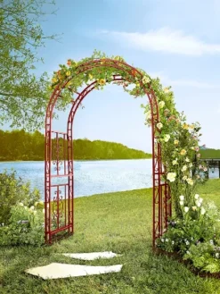 Evergreen Montebello Iron Garden Arbor, Americana Red- 53 X 84 X 23 Inches Fade And Weather Resistant Outdoor Decor 17 Evergreen Montebello Iron Garden Arbor, Americana Red- 53 X 84 X 23 Inches Fade And Weather Resistant Outdoor Decor -Sunnydaze Decor Store GUEST 3dd6cd32 89a8 483f 9e6d 097144f8e27a