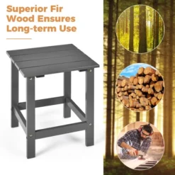 Costway 3PCS Patio Adirondack Chair Side Table Set Solid Wood Garden Deck Grey -Sunnydaze Decor Store GUEST 3e2910f4 d4b2 4fd5 979d 7b6a7b70ef29