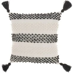 18"x18" Woven Loops Striped Square Throw Pillow With Tassels - Mina Victory 17 18"x18" Woven Loops Striped Square Throw Pillow With Tassels - Mina Victory -Sunnydaze Decor Store GUEST 3e557057 0b4b 47ec b3d8 b64dfdb1323f
