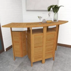 Patio Bar Table Teak - Olivia & May -Sunnydaze Decor Store GUEST 3efd1f81 89db 43ac 8fde 094c5ac0f77f