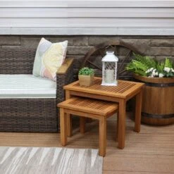 Sunnydaze Decor Sunnydaze Meranti Wood Outdoor Nesting Side Tables - Brown - 2pc 13 Sunnydaze Decor Sunnydaze Meranti Wood Outdoor Nesting Side Tables - Brown - 2pc -Sunnydaze Decor Store GUEST 3f25229a 75ab 4880 aa3c 08842bb1ac0f