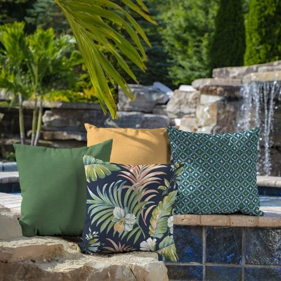2pk Simone Tropical Outdoor Throw Pillows Blue - Arden Selections 5 2pk Simone Tropical Outdoor Throw Pillows Blue - Arden Selections - Image 3