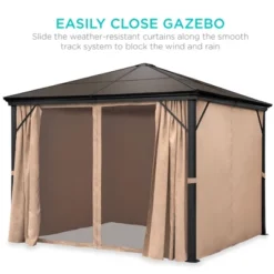 Best Choice Products 10x10ft Hardtop Gazebo, Outdoor Aluminum Canopy For Backyard, Garden W/ Side Curtains, Netting -Sunnydaze Decor Store GUEST 3fc040f6 46d6 46a5 a059 5466f95c38af