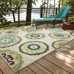 Cozumel Medallion Patio Rug -Sunnydaze Decor Store GUEST 3ff257e2 3dca 420b a348 74d8b456206a
